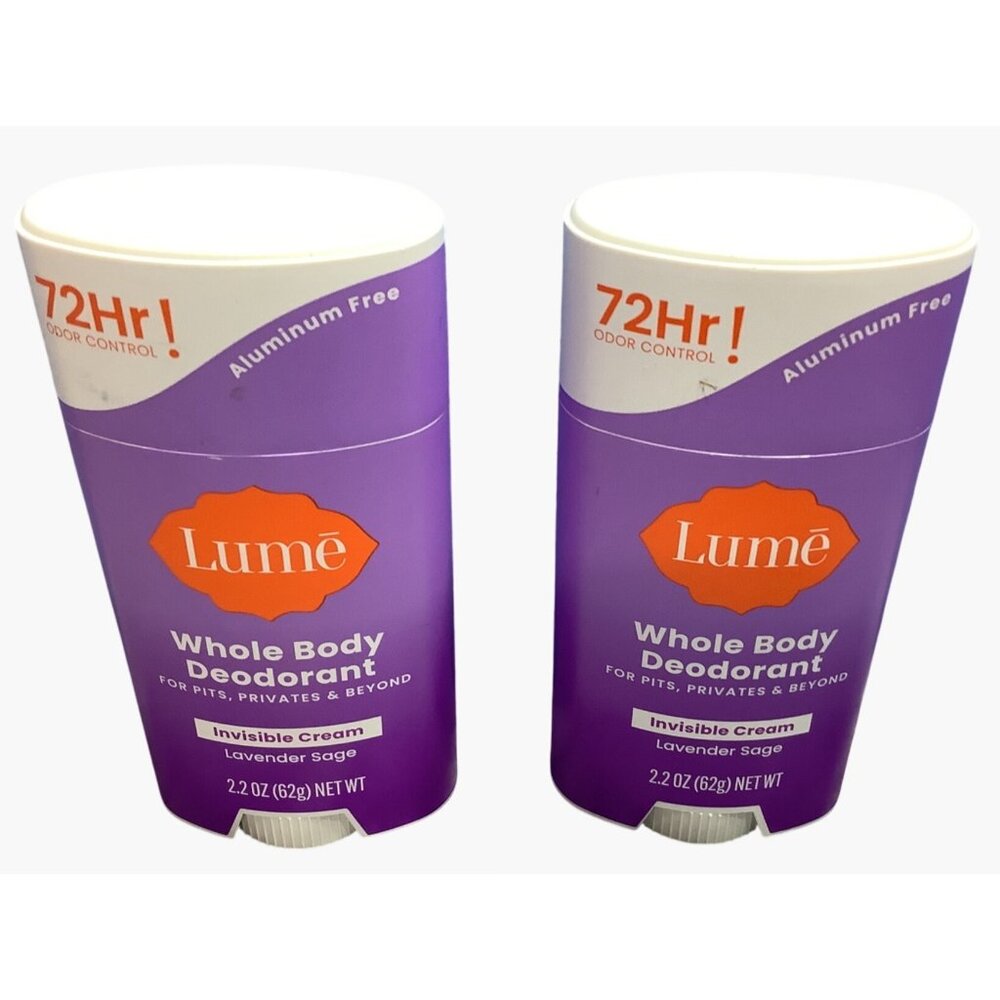 2 Lume Whole Body Deodorant Invisible Cream Lavender Sage 2.2 Oz - Picture 3 of 3